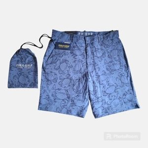 Polo Ralph Lauren Mens Blue Hybrid Shorts (Golf & Swim) w/ Crab Design | Sz 32W